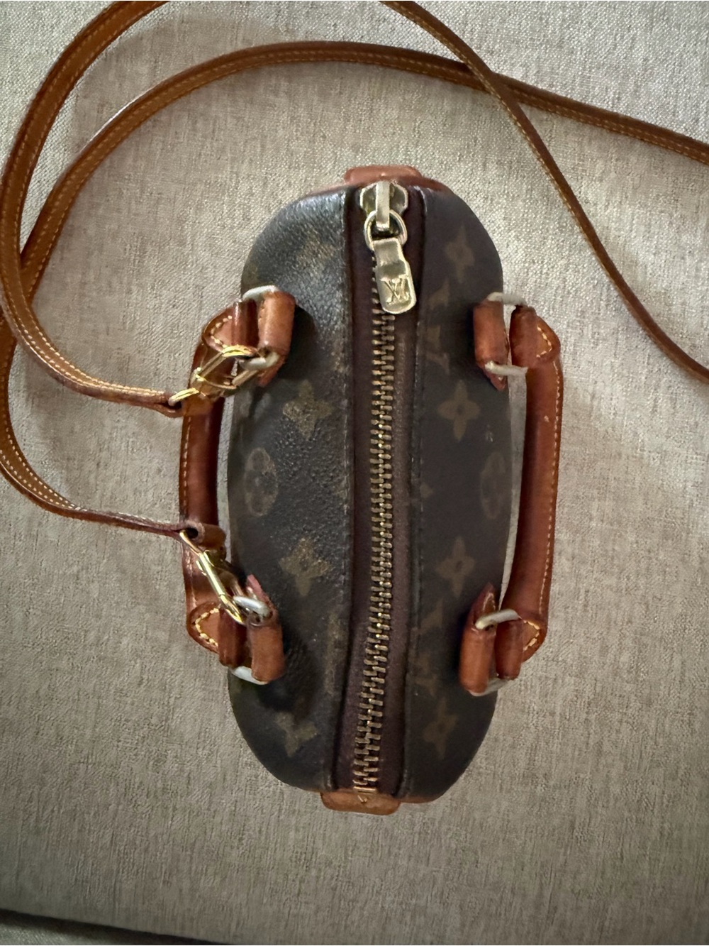 Louis Vuitton Monogram Canvas Crossbody in Brown and Gold